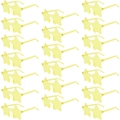 Lot de 24 lunettes de soleil jaunes sans monture en forme d'étoile pour fêtes et hip-hop - Jaune / 20 Paires