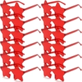 Set di 12 occhiali da sole rossi senza montatura a forma di stella per feste e cosplay - Rosso / 12 Paia