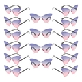 Lot de 16 lunettes papillon avec verres dégradés rose violet et branches ondulées - Vieux rose