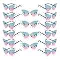 Lunettes papillon avec verres dégradés bleu-rose et branches à chaîne verte - Vert Rose