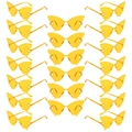 Bulk set of 21 pieces yellow butterfly shaped rimless sunglasses for party accessory - Orange