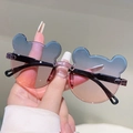 Détail des verres en forme d'oreilles d'ours avec dégradé bleu-rose et monture - Dégradé Bleu vers Rose