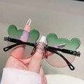 Lunettes de soleil pour enfants en forme d'ours avec verres dégradés rose et vert - Dégradé Vert Rose