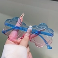 Vue détaillée de la monture fleur bleue et verres dégradés rose et bleu pour lunettes enfant - Dégradé Bleu-Rose