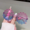 Détail de lunettes de soleil fleurs pour enfants avec monture dégradée bleu violet - Dégradé Rose Bleu