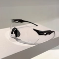 Detail of ergonomic black temples and non-slip rubber nose pads on cycling glasses - Black Frame Photochromic