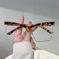 Occhiali quadrati cat-eye classici a tartaruga con montatura in metallo oro rosa - Tartarugato