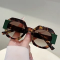 Gafas de sol geométricas oversize de carey con cristales degradados en color marrón - Marco de Leopardo Lentes Degradadas Té