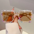 Occhiali da sole Birthday Girl con perle e perline colorate su montatura champagne - Montatura Champagne Lente Champagne