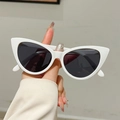 Occhiali da sole vintage a gatto con montatura bianca e lenti scure per uno stile trendy - Montatura Bianca Lenti Grigie