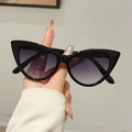 Chic cat-eye sunglasses with glossy black frames and grey gradient lenses for women - Black Frame Gradient Gray Lens