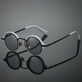 Occhiali da sole rotondi steampunk bicolore bianco e nero con lenti grigie - Montatura Interno Nero Esterno Bianco Lenti Grigio Chiaro