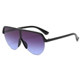 Y2K Sport-Sonnenbrille mit lila-blauem Farbverlauf und schwarzem Gestell für Damen - Schwarzer Rahmen Grauer Verlaufsglas