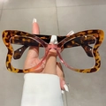 Occhiali da sole a farfalla retrò tartarugati e rosa sfumati con design moderno cat-eye - Montatura Leopardata Rosa Lente Trasparente (2094)