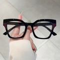 Cat eye anti-blue light glasses featuring black frames with stylish purple accents - Reddish Brown Black
