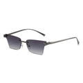 Lunettes de soleil sans monture avec verres dégradés gris et décoration tête de léopard - Monture Gunmetal Verres Gris Dégradé