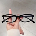 Classic oval small frame sunglasses in polished black finish for a vintage look - Black Frame Clear Lens