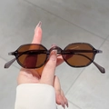 Vintage tortoiseshell oval sunglasses with brown lenses and gray translucent frame - Translucent Grey Frame Tea Lens