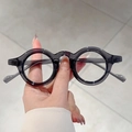 Lunettes rondes rétro anti-lumière bleue en acétate gris foncé translucide - Monture Gris Transparent Verres Transparents