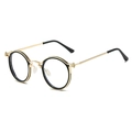Black Gold Frame Transparent Lens