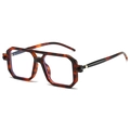 Dettaglio montatura aviator quadrata tartarugata con design classico a doppio ponte - Montatura Tartarugata Rossa Lenti Trasparenti