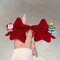 Lunettes de Noël rouges en forme d'étoile avec figurines 3D de Père Noël et de sapin - Verre Rouge
