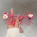 Lunettes de Noël roses translucides en forme d'étoile avec décorations Père Noël - Rose