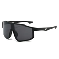 Gafas de sol deportivas con montura negra mate y lente grande de una sola pieza gris oscuro - Montura Negra Lente Gris