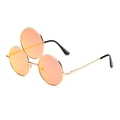Occhiali da sole steampunk a tre lenti con montatura in metallo oro e lenti sfumate - Montatura Oro Lente Specchiata Oro