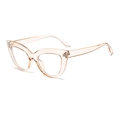 Occhiali anti luce blu cat-eye color champagne con montatura trasparente alla moda per donna - Montatura Champagne