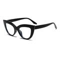 Occhiali vintage anti-luce blu occhio di gatto con montatura nera lucida e design a punta - Montatura Nera