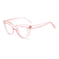 Cat eye blue light blocking glasses in transparent pink resin frame for a stylish look - Transparent Pink