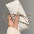 Vintage metal frame blue light blocking glasses with light purple rims and gold temples - Purple/Gold