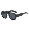 Mannen Vrouwen Mode Zwarte Dikkere Montuur Geometrische Zonnebril Retro Vintage Hoofd - Zwart Frame Grijze Lenzen