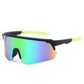 Occhiali da sole per ciclismo con lenti sfumate colorate e montatura nero-verde neon - Montatura Nera Lenti a Specchio Verdi