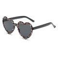 Frameless heart sunglasses with colorful rhinestones and black lenses for party wear - Gray
