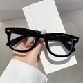 Classic black full-frame glasses with silver rivets and transparent anti-blue light lenses - Black Frame Clear Lens