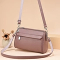 Dusty pink cylindrical crossbody bag with lychee texture and dual shoulder straps - 24x12x17cm / Purple