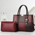 Ensemble de sacs à main bordeaux pour femme en similicuir avec bandoulière et pendentif - Bordeaux