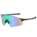 Gafas de ciclismo con lentes polarizadas degradadas y montura negra ligera - Lente de Espejo Verde Montura Negra