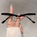 Lunettes anti-lumière bleue œil de chat rétro avec monture noire et dorée - Monture Noire Verres Transparents