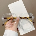 Gafas de marco transparente con patillas de carey y protección de luz azul de moda - Montura Transparente Patillas de Carey