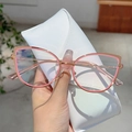 Montatura per occhiali cat-eye con cerchi rosa e aste in metallo dorato a molla - Oro Rosa