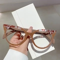 Cat-Eye-Brille mit rot-marmorierter und brauner Acetat-Fassung im Two-Tone-Stil - Oben Gefleckt Unten Braun