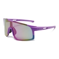 Outdoor-Radbrille mit violettem Rahmen und irisierendem Blendschutzglas für Sportler - Violetter Rahmen Violetter Spiegel (3121-2)