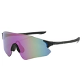Cycling sunglasses with colorful purple-green gradient lenses and matte black frame - Purple Mirrored Black Frame