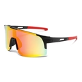 Outdoor-Radsport-Sonnenbrille mit mattem schwarzem Rahmen und Regenbogen-Farbverlauf - Schwarzer Rahmen Roter Spiegel (3121-7)
