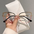 Occhiali anti luce blu cat-eye con montura tricolore oro, rosso e nero e cerniere a molla - Montatura Nero Rosso Oro Terminale Nero