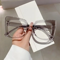Occhiali anti-luce blu oversize alla moda con montatura grigio sfumato trasparente - Montatura Grigia Trasparente Lenti Trasparenti