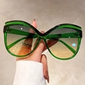 Fashionable oversized butterfly sunglasses with green frame and gradient lenses - Green Black Frame Green Tea Lens